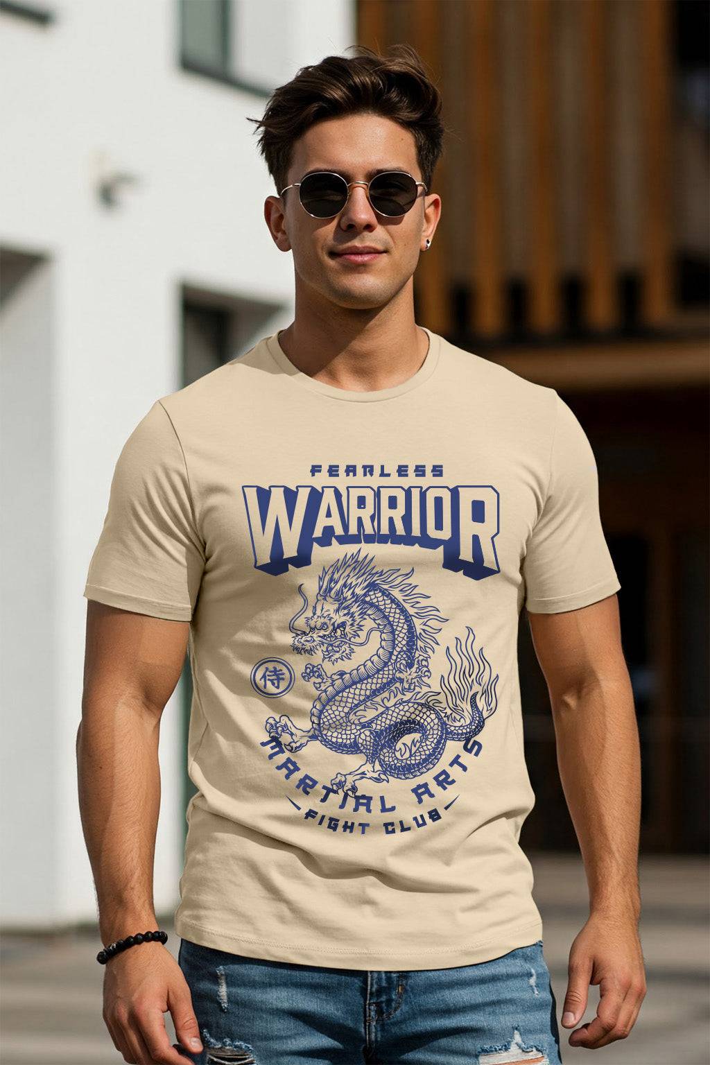 Warrior Swanwhite Regular Fit Printed T-shirt