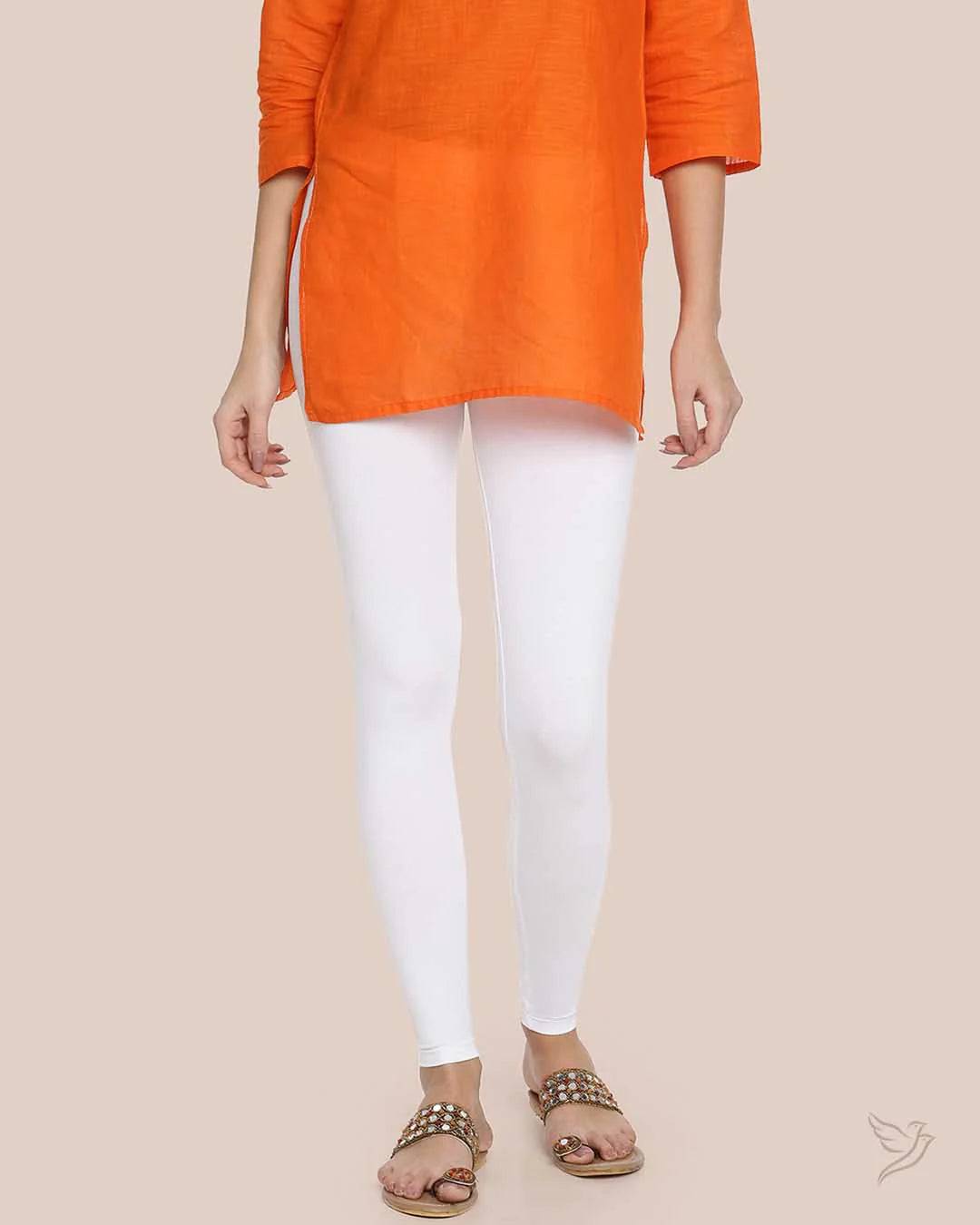 Twin Birds Ankle Legging - Pearl White (Pure White)