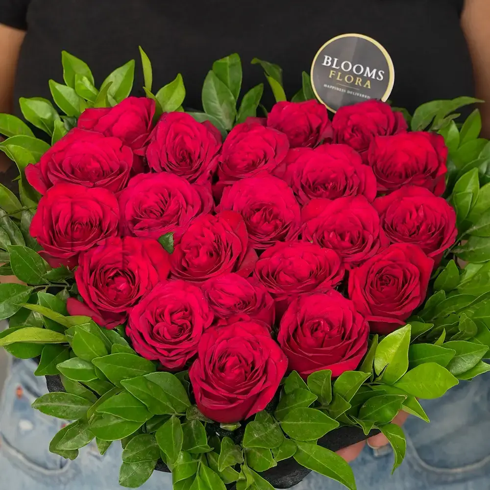 Heart Shaped Passion Rose Arrangement