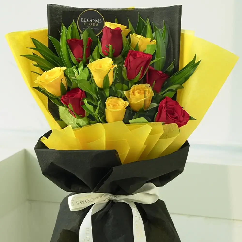Bouquet of Red and Yellow Roses
