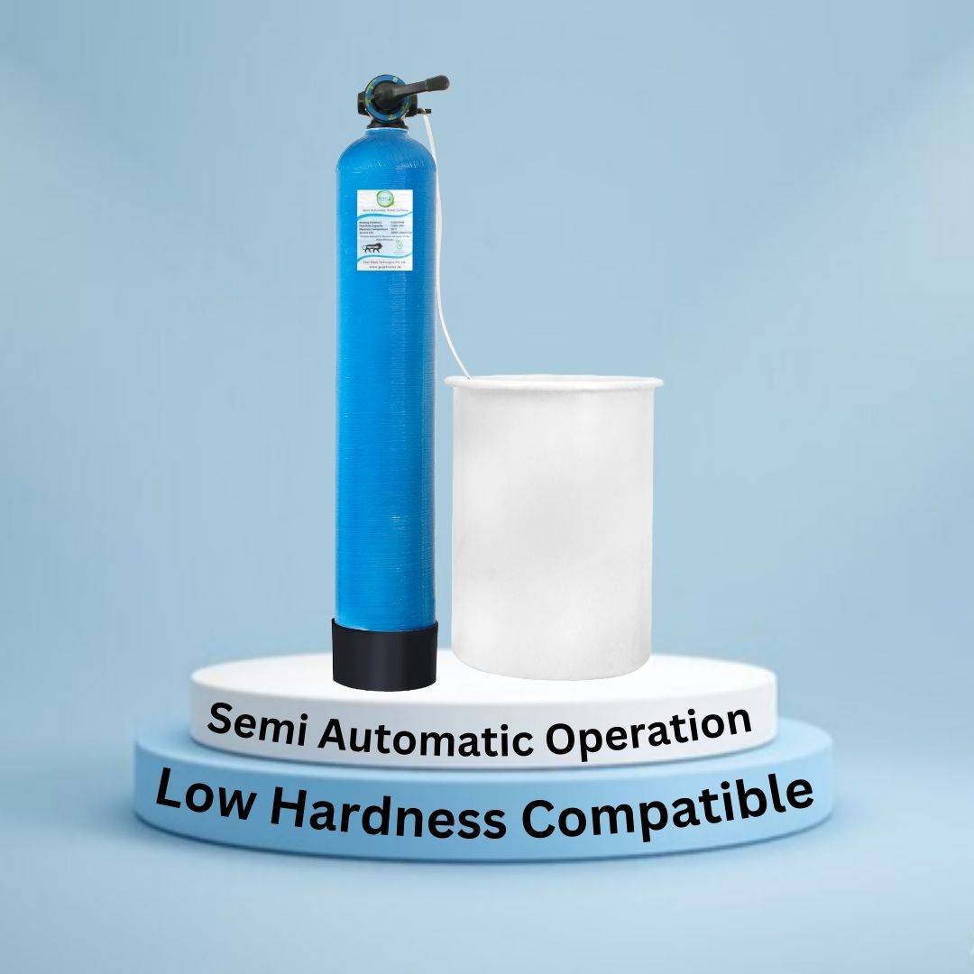 1000 LPH Water Softener Semi-Automatic for Inlet Hardness upto 500 PPM