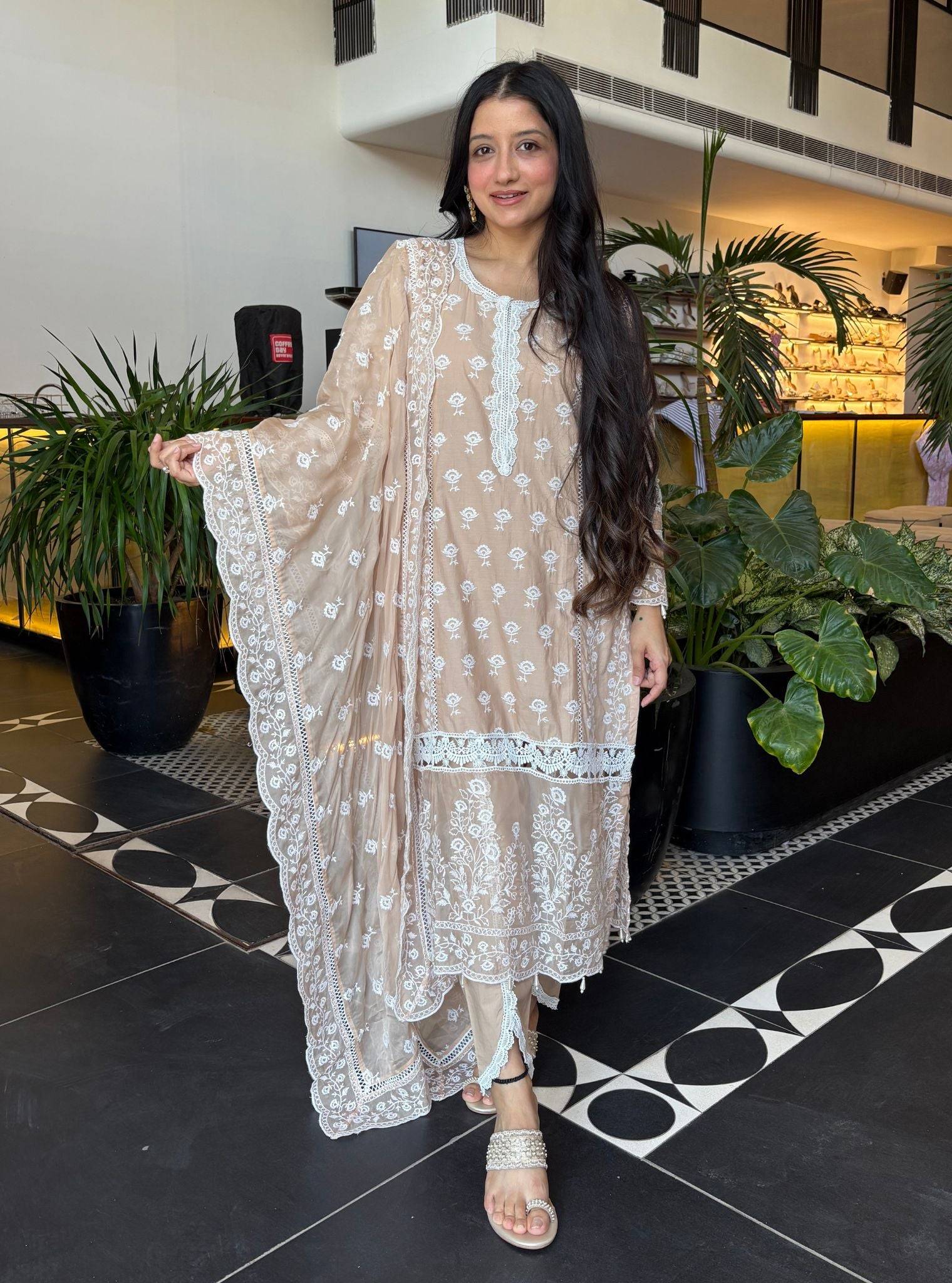 Svasti Pima Beige Kurta Set