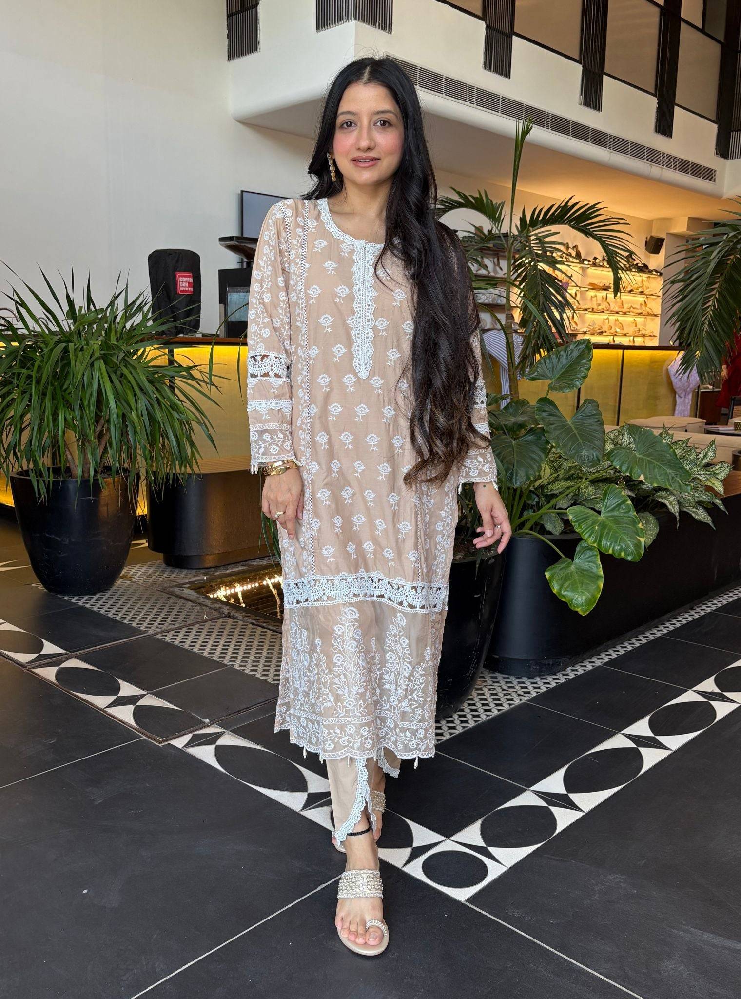 Svasti Pima Beige Kurta Set