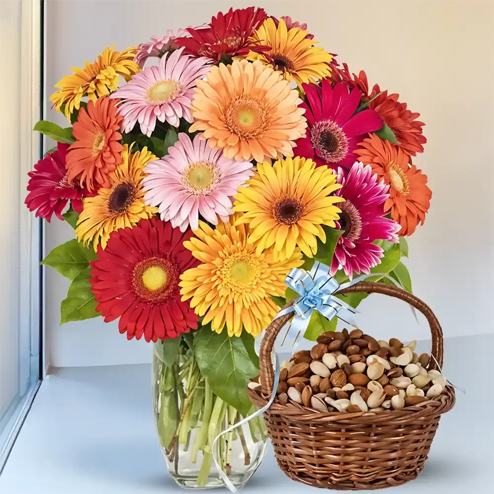 Mixed Gerberas & Mixed Dry Fruits