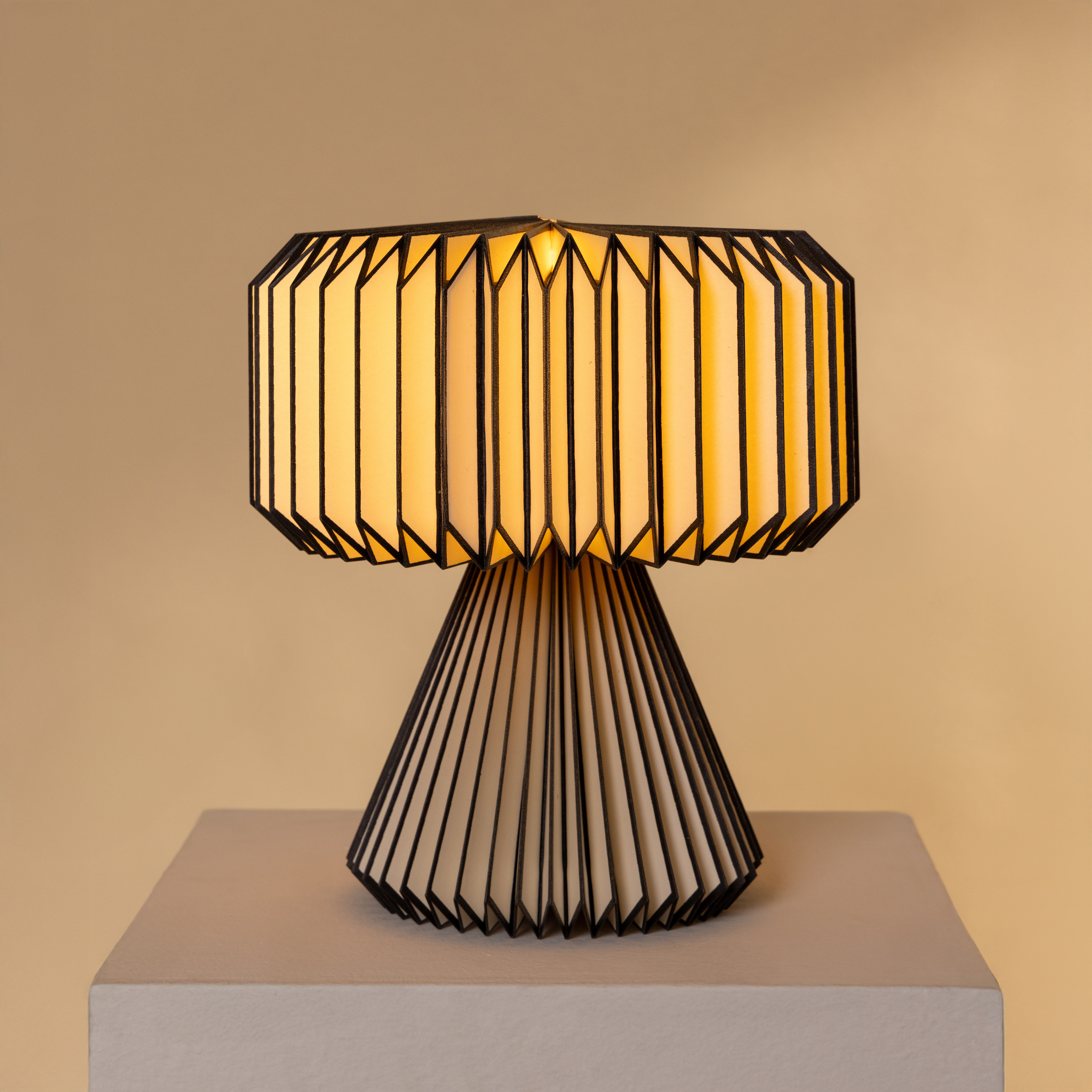 Orilamp  - Origami Black (Placement Print) Table Lamp