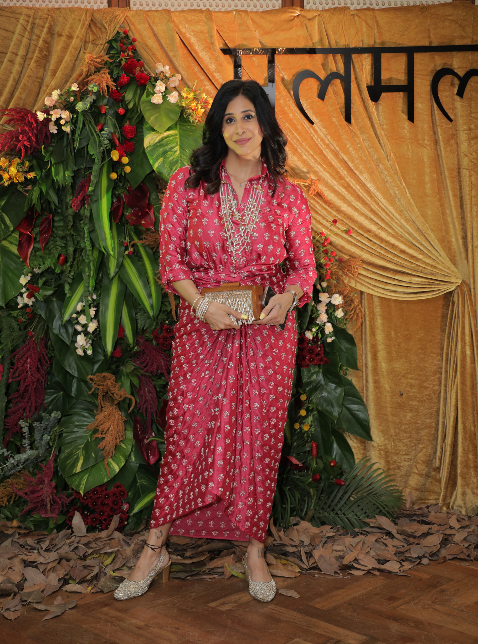 Florine Cupro Satin Fuschia Co-ord Set