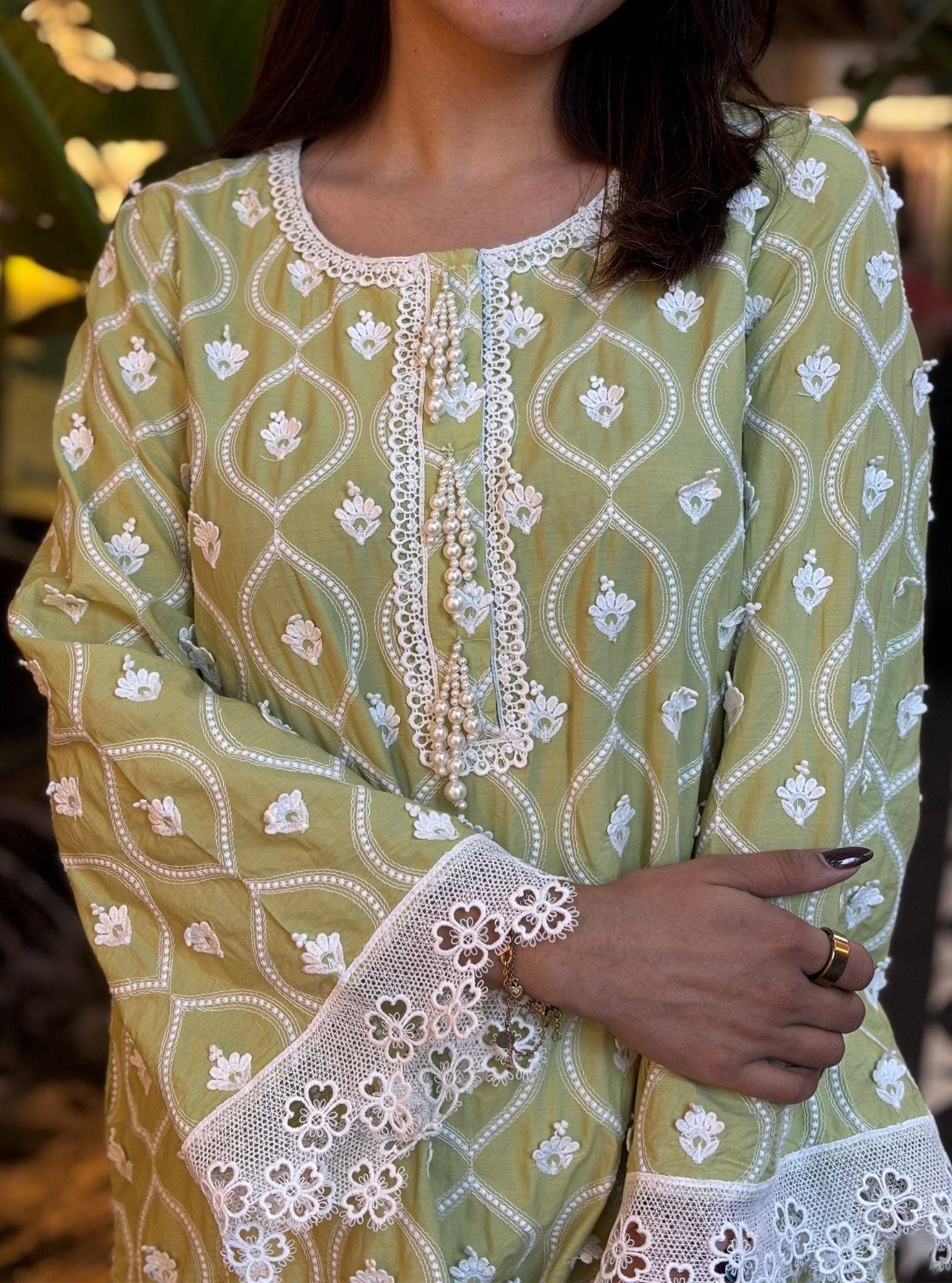 Sintra Cotton Green Kurta Set