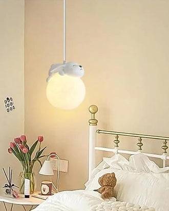 Cute Animal Shaped Moon Pendant Light - Beer