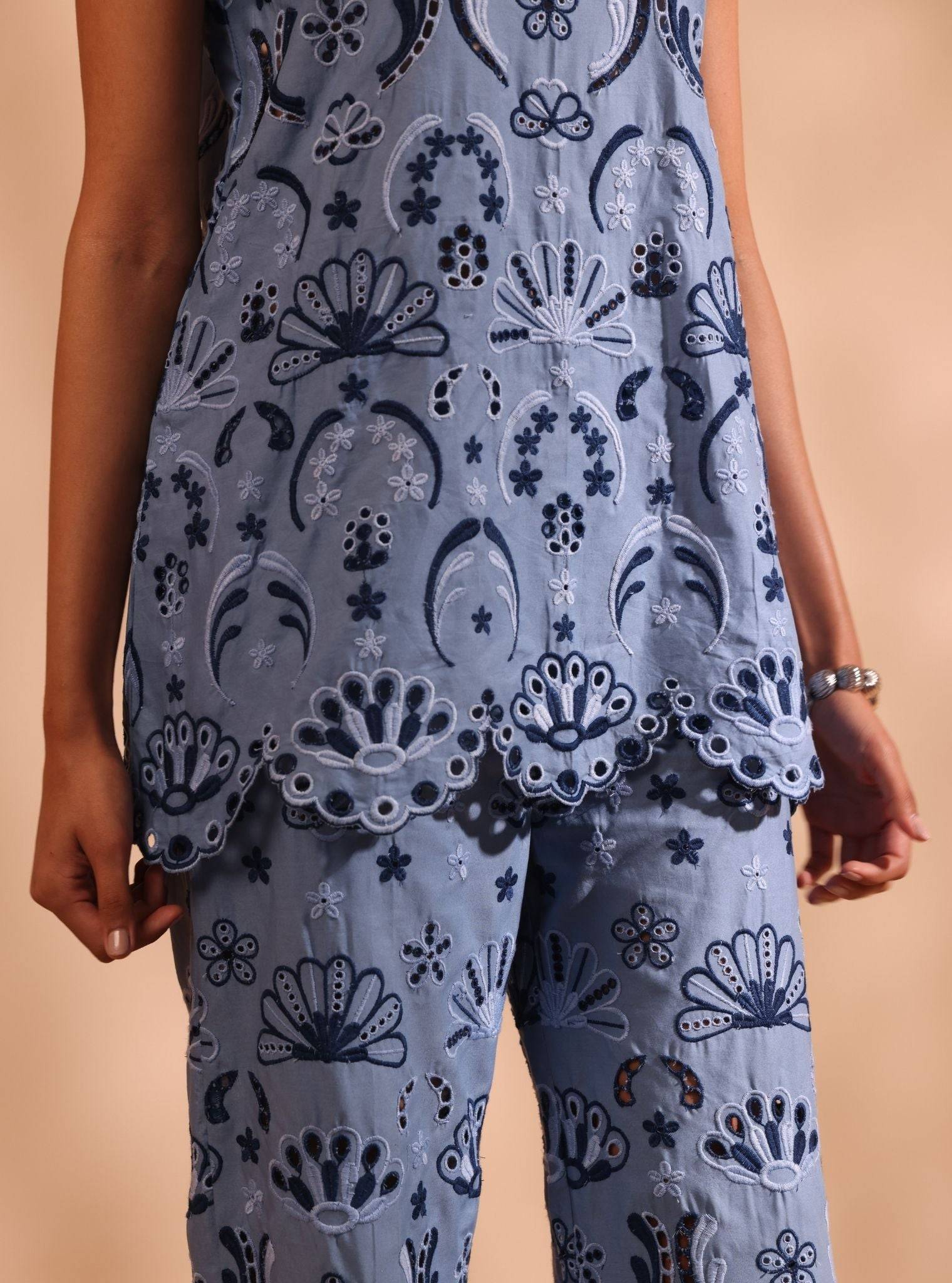 Shaya Cotton Blue Co-ord Set