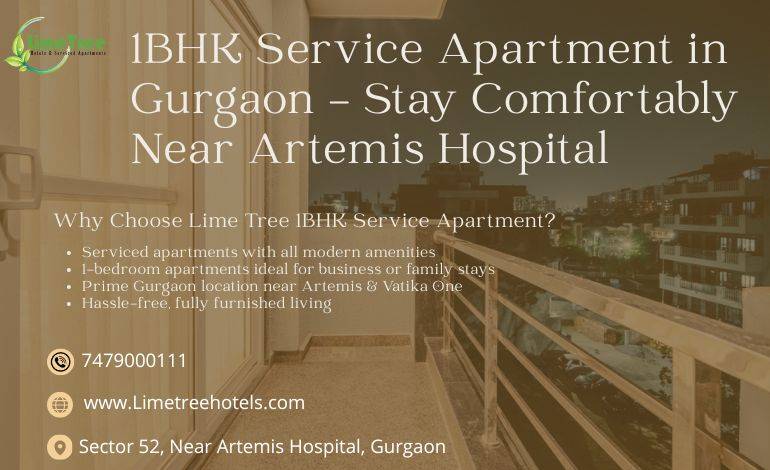 Bright & Homely 1BHK Service Apartment Near Artemis Hospital for Daily Comfort