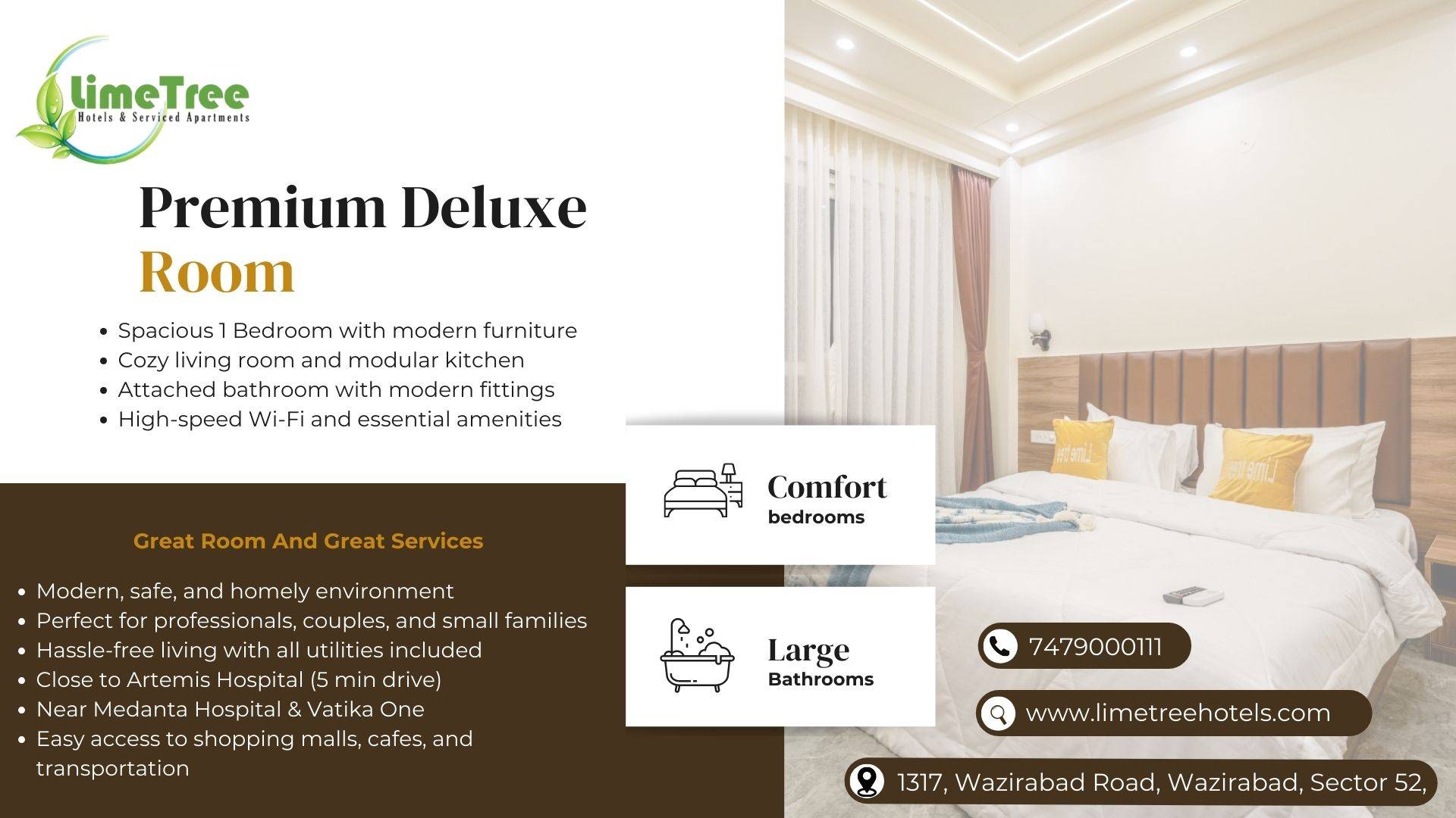 Airy & Relaxing 1BHK Service Apartment Near Artemis Hospital Gurgaon