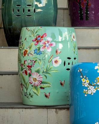 Mint Blossom Garden Stool