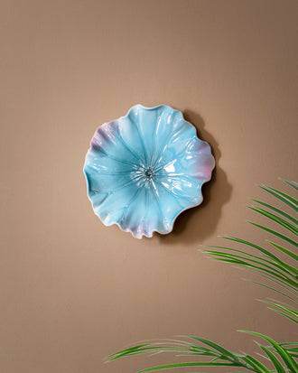 Lotus Leaf Decorative Wall Accent - Blue- Set Of 2