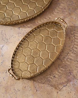 Oval Honeycomb Serving Tray - Small