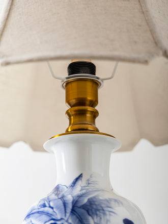 Elderly Wise Man Blue & White Table Lamp