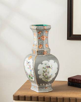 Imperial Noir Floral Cloisonne Vase