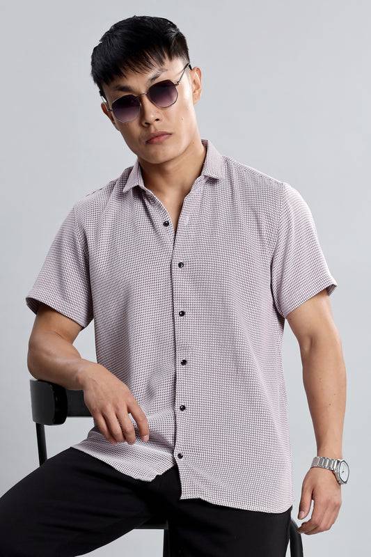 Men’s Short Sleeve Casual Shirt(Marron) – Premium Cotton Blend | Lightweight & Breathable