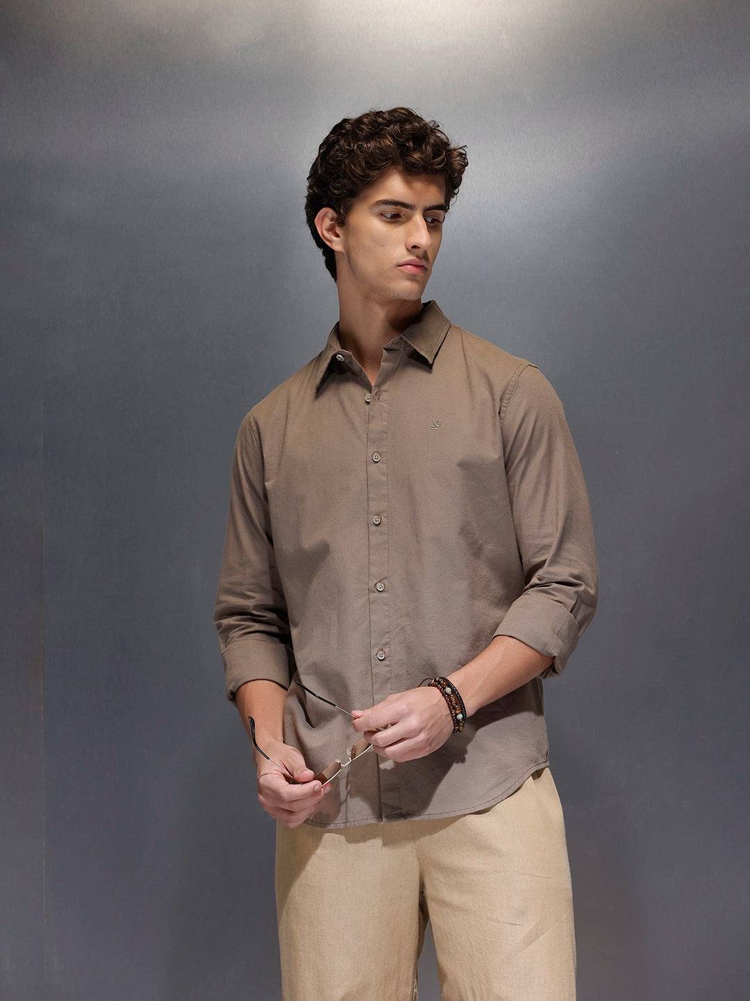 Men's Slim Fit Casual Shirt  |  Dark Grey