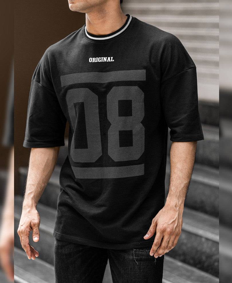 Black 08 Original Oversize Drop Shoulder T Shirt Buy @ ₹1099
