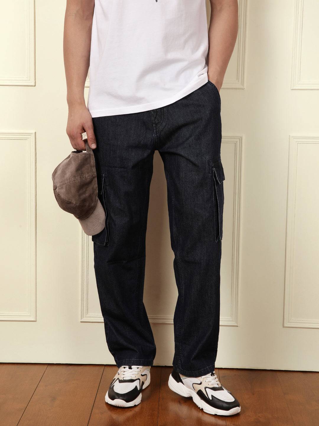 Loose Fit Blue Cargo Jeans
