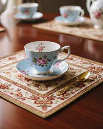 Floral Tapestry Tea Cup & Saucer