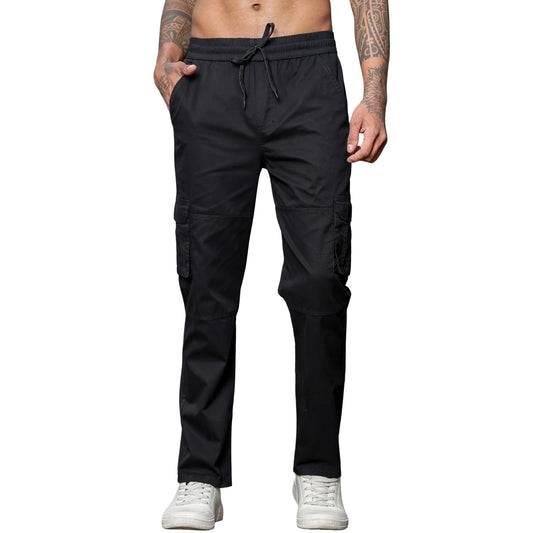 Black Solid Cargo Pants Fabric – Comfortable and Durable for Everyday Wear