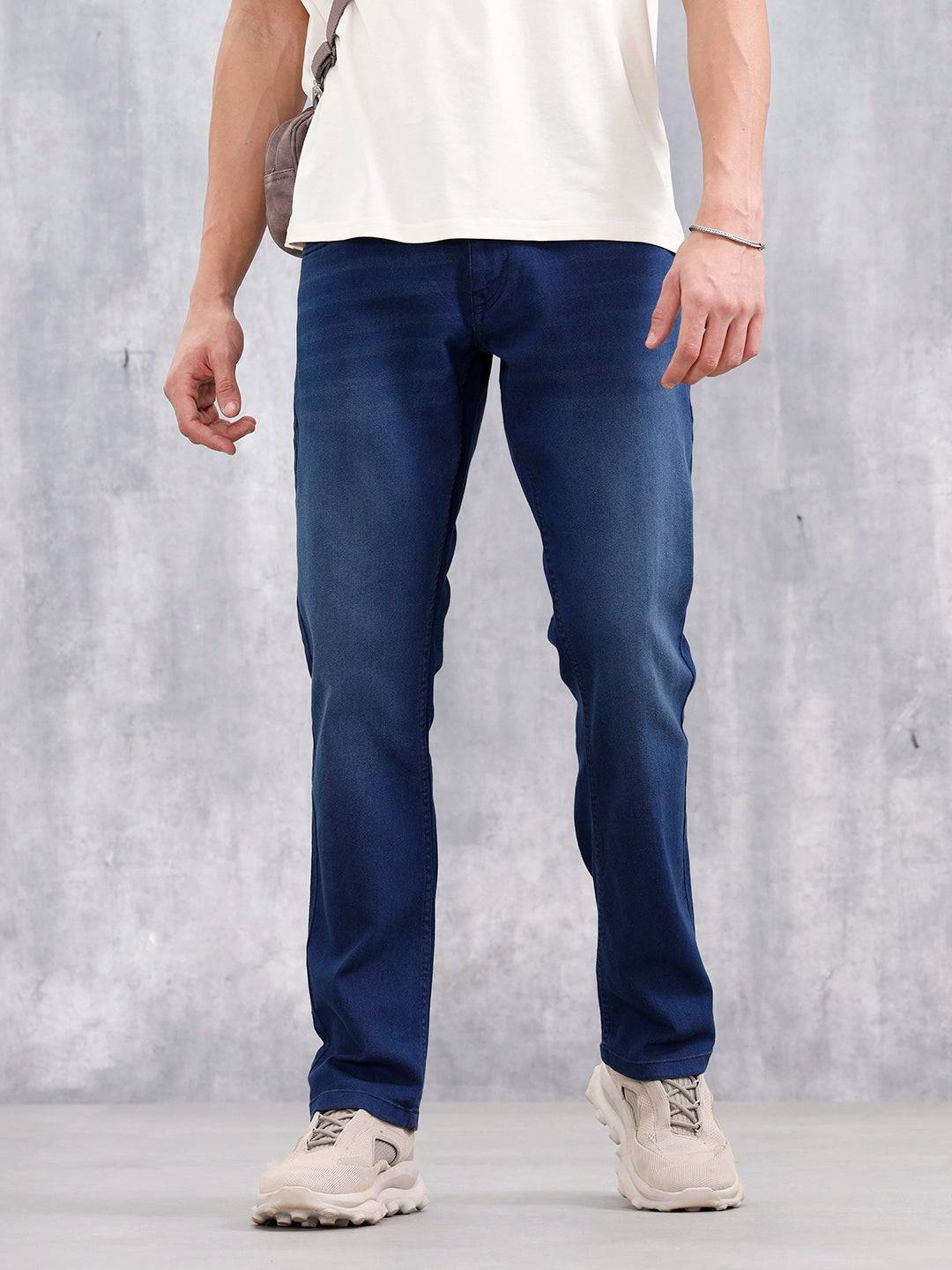 Men's Casual Straight Fit Jeans | Dark Stone