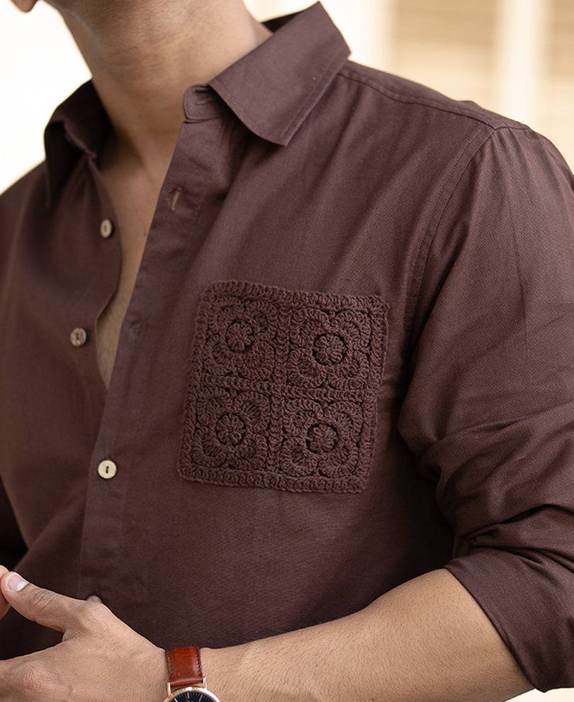 Brown Full Sleeves Regular Fit Linen Shirt Buy @ ₹1299