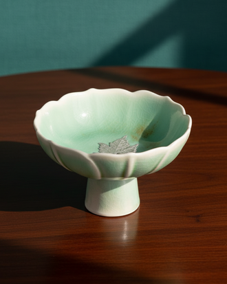 Lotus Bloom Ceramic Dessert Bowl