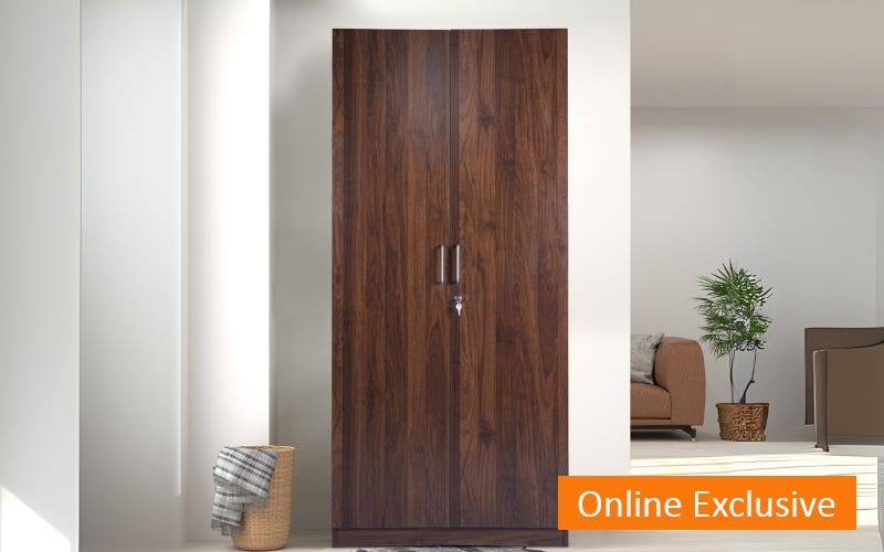 GUDSMITH Den 2 Door Wardrobe In Columbian Walnut Finish
