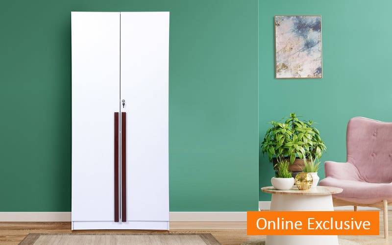 Gudsmith Duora 2 Door Wadrobe In Frosty White Colour