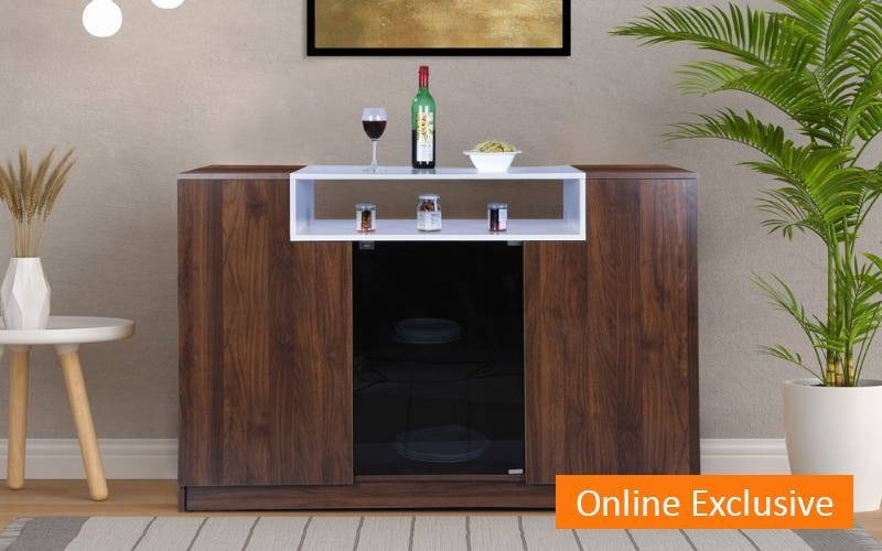 Gudsmith Elegora Crockery Unit In Columbian Walnut Finish