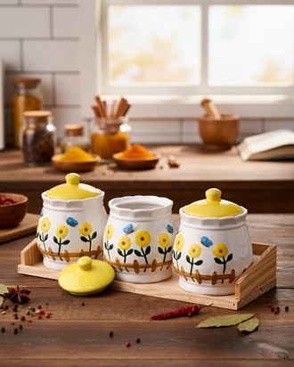 Sunflower Bilss Kitchen Canister - Set Of 3