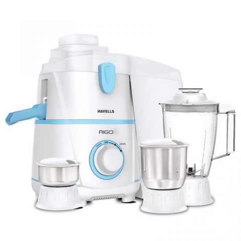 Havells JMG RIGO, 500 Watts 3 Jars Juicer Mixer Grinder (White) Buy at only ₹4222
