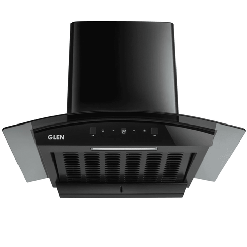 Glen 6058 DI BL, 60 cm 1200 m3/hr Auto Clean Curved Glass Kitchen Chimney, Filterless Technology (Black) Buy at only ₹11499