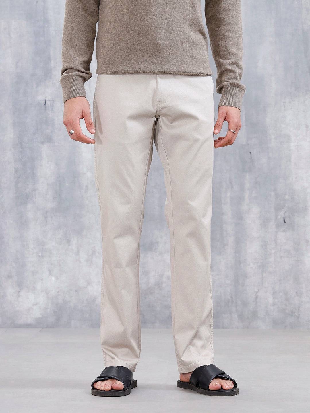 Men's Straight Fit Woven Jogger | Beige