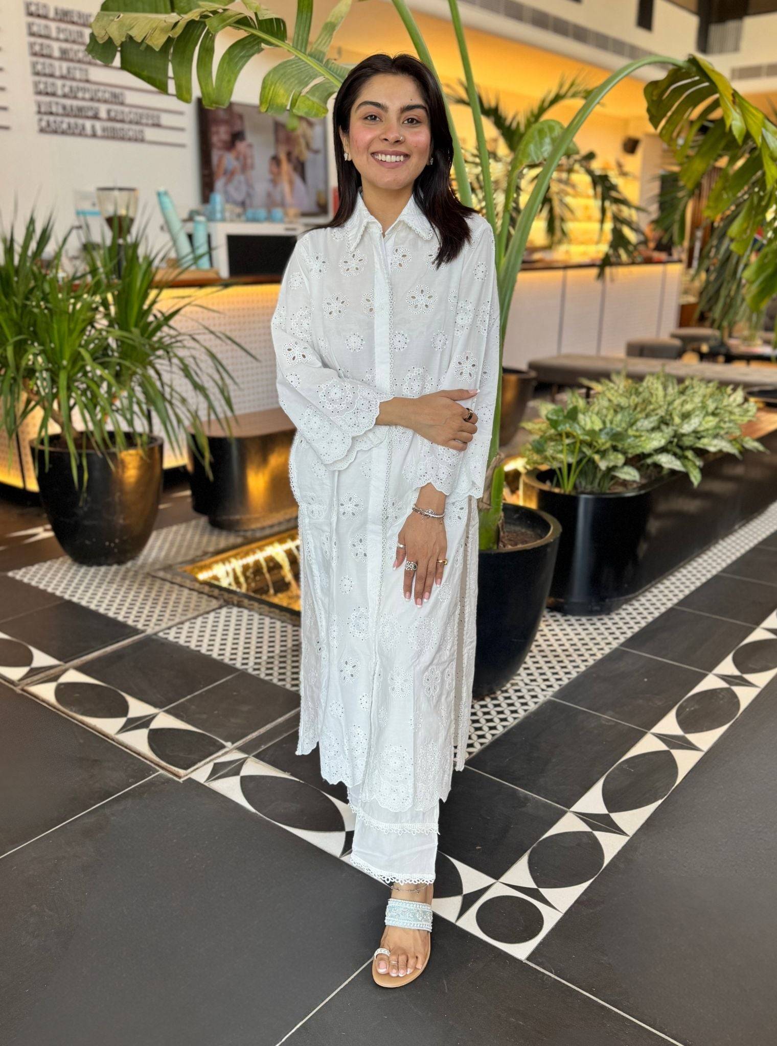 Harriet Cotton White Kurta Set