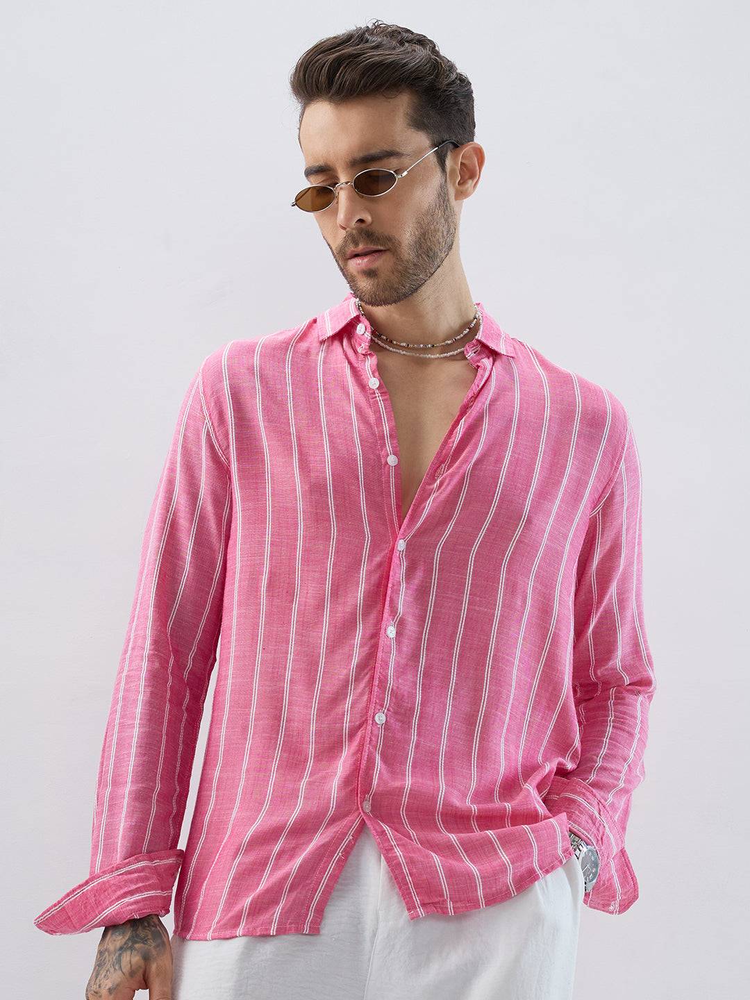 Elegant Pink Striped Shirt Buy only at ₹659
