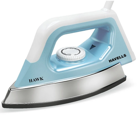 Havells Hawk, 1100 Watts Heavy Weight Non Stick Coated Dry Iron with Plastic body (Blue & White) Buy only at ₹1240