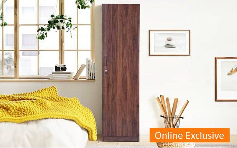 GUDSMITH Den Single Door Wadrobe In Columbian Walnut