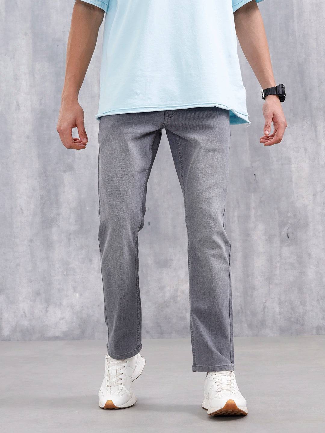 Men's Casual Straight Fit Jeans | Grey