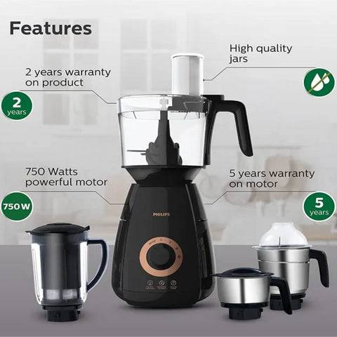 Philips MG HL7704, 1000 Watt 4 Jars Mixer Grinder (Black) Buy at only ₹6799