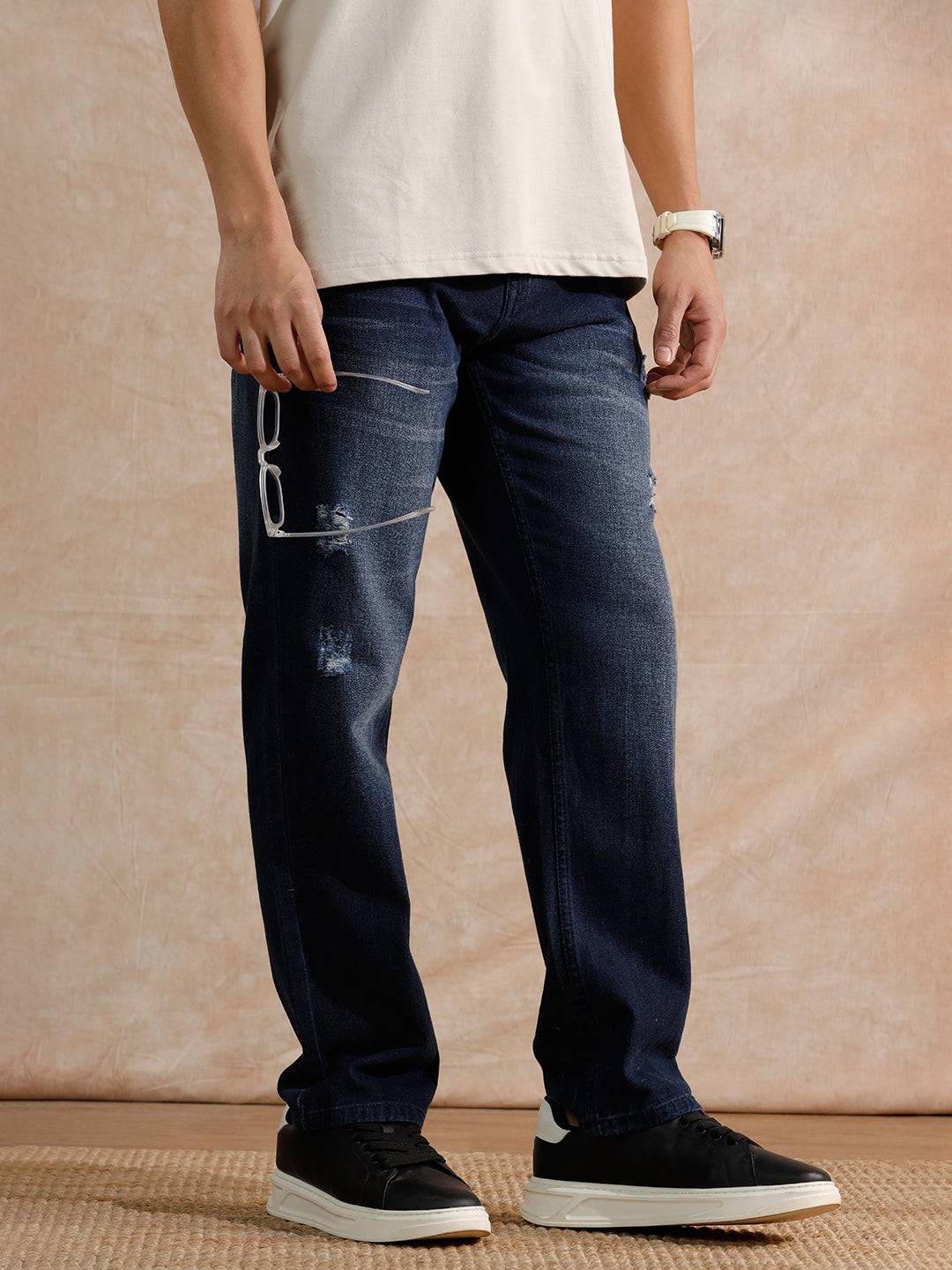 Distressed Anti Fit Jeans | Blue