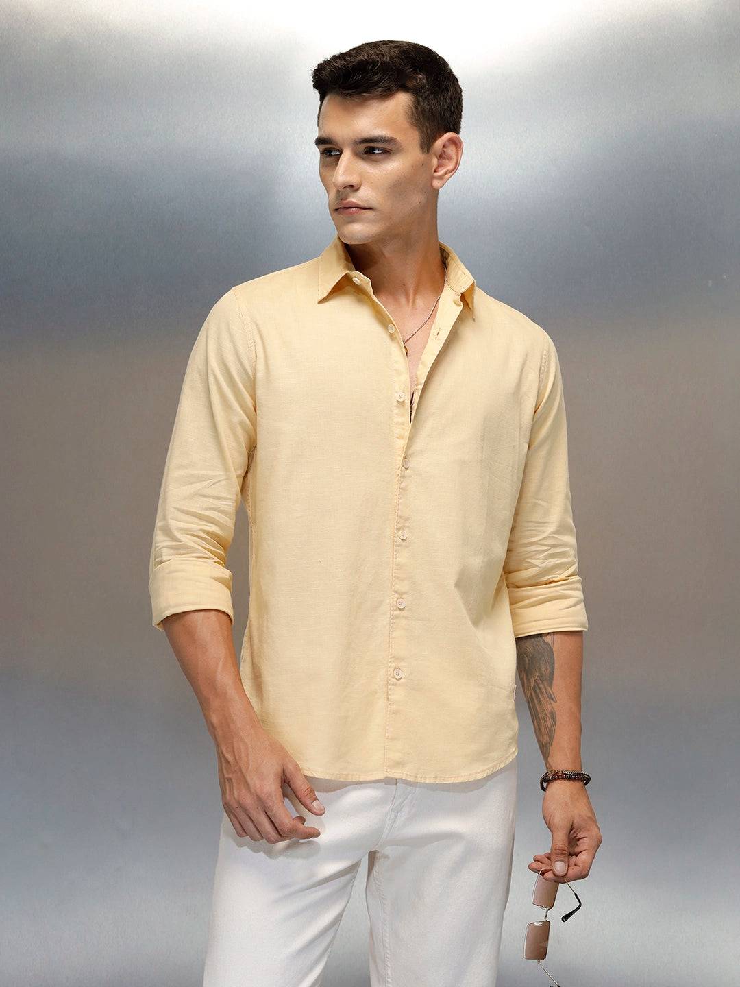 Men's Casual Regular Fit Shirt | Khaki