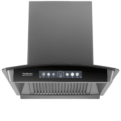 Hindware RAYLENE, 60 cm 1700 m3/hr Auto Clean Filterless Wall Mounted Chimney (Grey) Buy only at ₹40990
