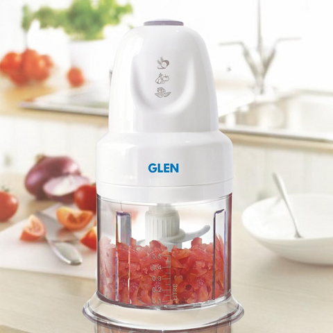 Glen 4043 Turbo, 200 Watts Stainless Steel Blade Electric Chopper, 1 Jar with Whisking Disc 500ml Bowl (White) Buy only at ₹1867
