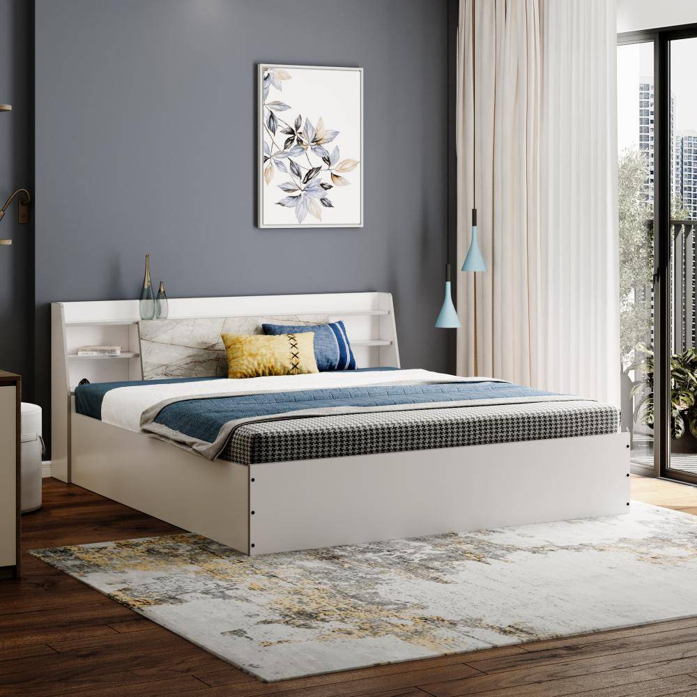 Castor King Storage Engineered Wood Bed (78x72 inch)