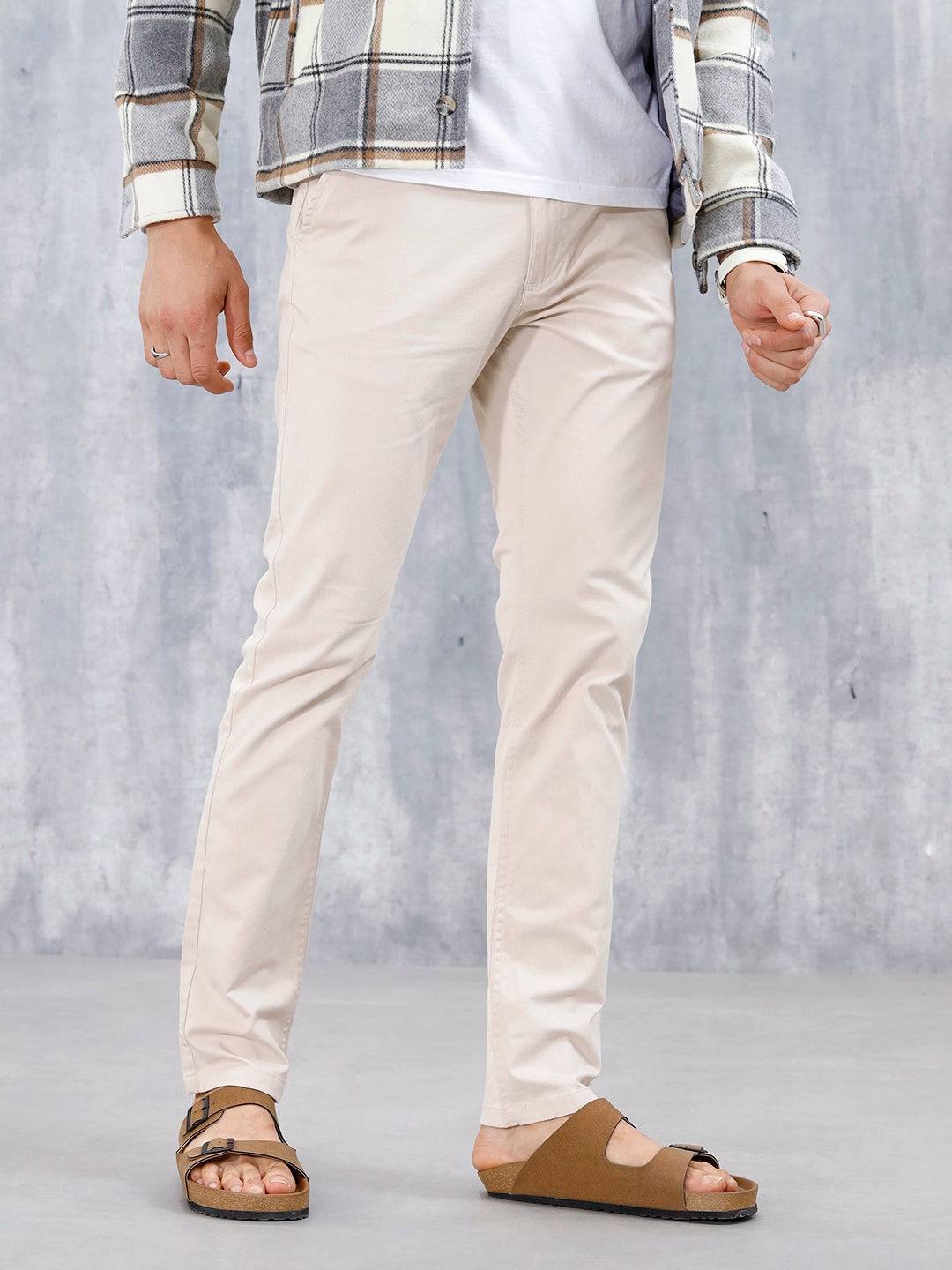 Men's Causla Slim Fit Trousers | Beige