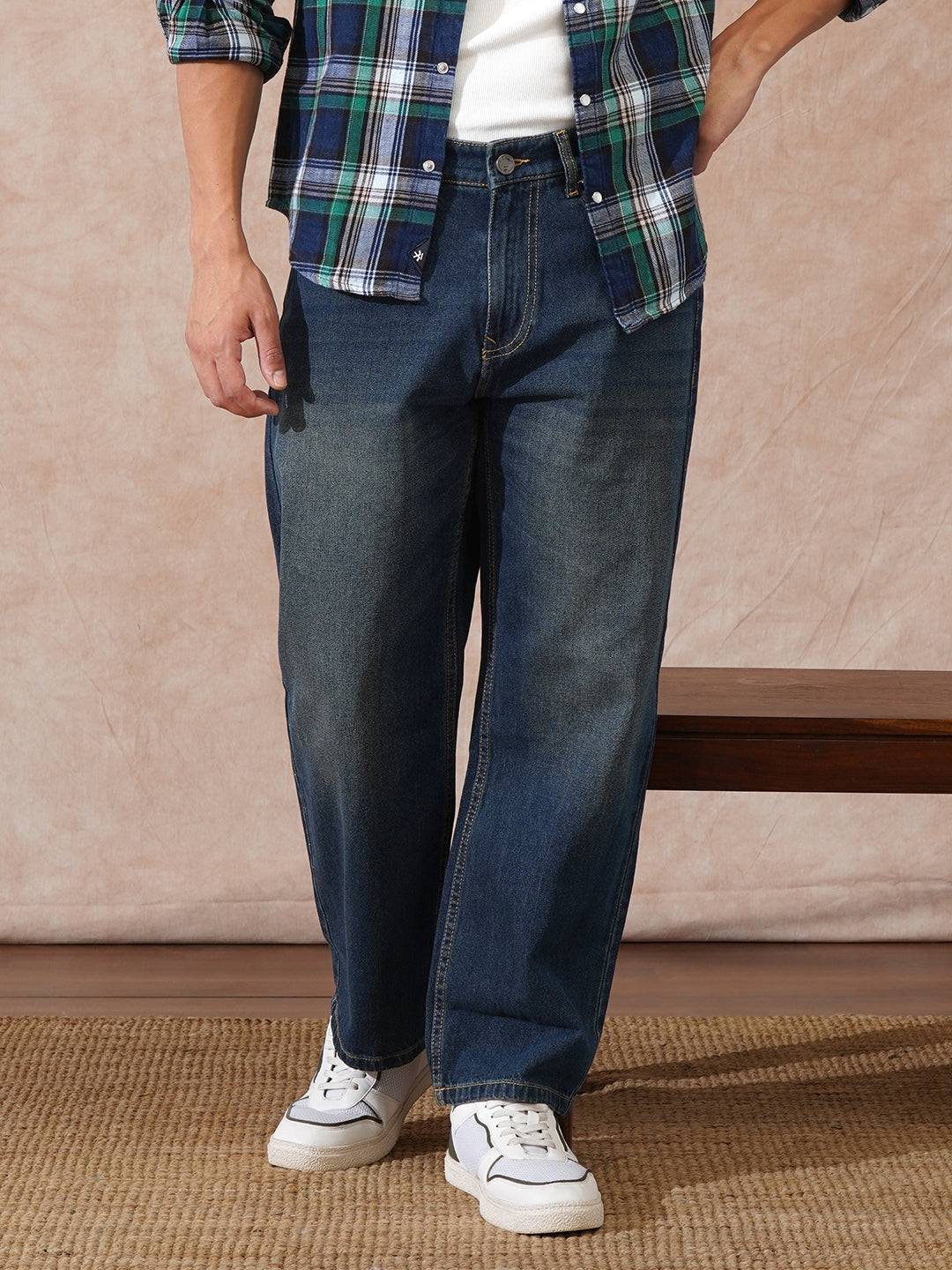 Heavy Fade Loose Fit Jeans | Blue