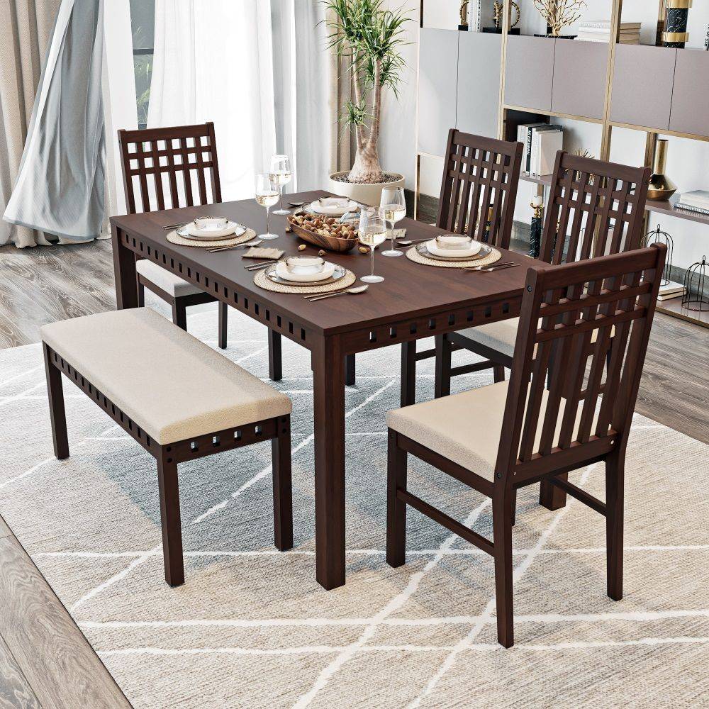 Kopra 6 seater Dining Set (with cushion omega pearl)
